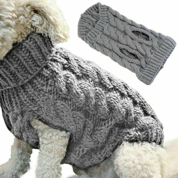 Warm Dog Cat Sweater Clothing Winter Turtleneck Knitted Pet Cat Puppy