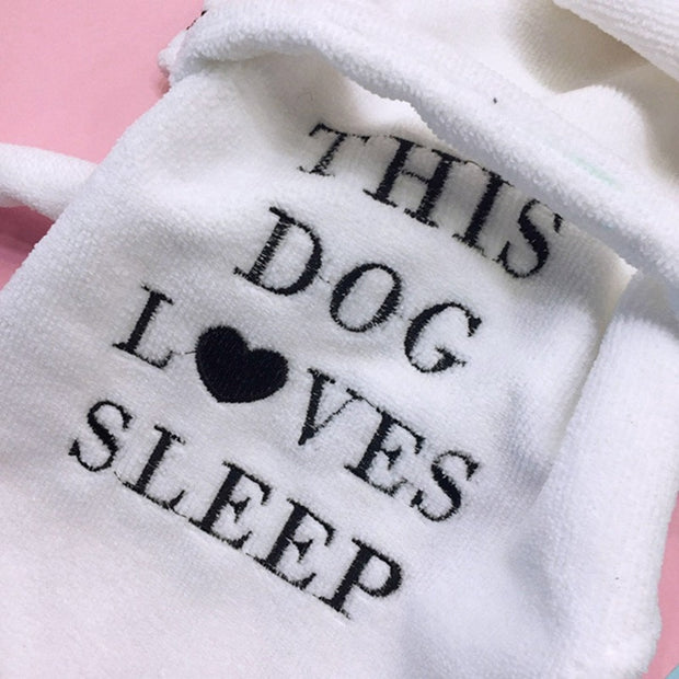 Pet Dog Bathrob Dog Pajamas Sleeping Clothes Soft Pet Bath Drying Towel Clothes for For Puppy