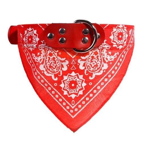 Adjustable Dog Bandana Leather Printed Soft Collar For Dog Pet Supplies Cat Scarf Collar For Chihuahua Puppy Pet Neckerchief