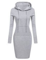Casual Long-sleeved Hooded Dress