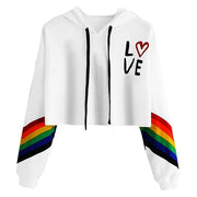 "Love" Rainbow Cropped Hoodie