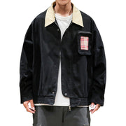 Contrast Lapel Collar Tooling Jacket