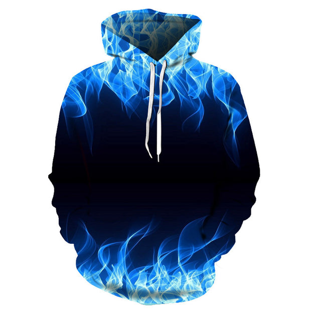 New Colorful Flame Hoodie 3d Fluorescence Sweatshirt