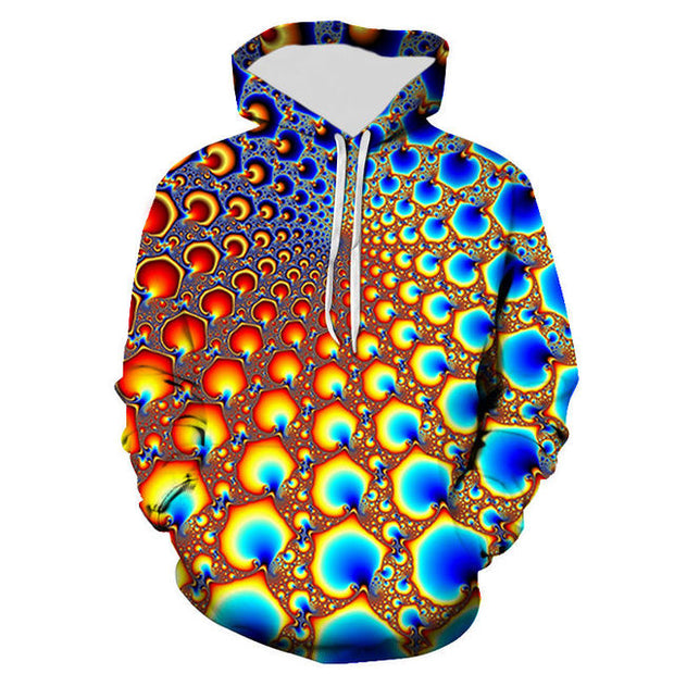 New Colorful Flame Hoodie 3d Fluorescence Sweatshirt