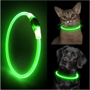 Led Light Dog Collar Detachable Glowing USB Charging Luminous Leash for  Pets Dogs Products