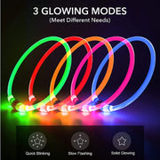 Led Light Dog Collar Detachable Glowing USB Charging Luminous Leash for  Pets Dogs Products