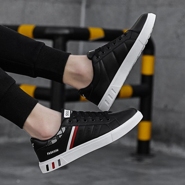 Men Vulcanize Shoes Soft Comfortable Leather Shoes Men Cheap White