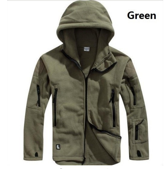Tactical men&#39;s military green jacket outdoor sports Hoodie hiking cold proof submachine coat Hoodie men&#39;s fleece coat