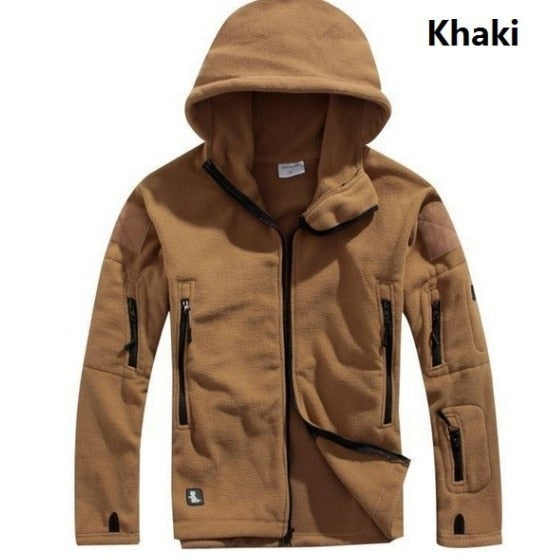 Tactical men&#39;s military green jacket outdoor sports Hoodie hiking cold proof submachine coat Hoodie men&#39;s fleece coat