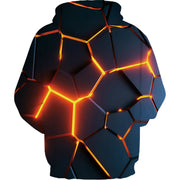 New Colorful Flame Hoodie 3d Fluorescence Sweatshirt