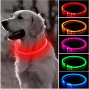 Led Light Dog Collar Detachable Glowing USB Charging Luminous Leash for  Pets Dogs Products